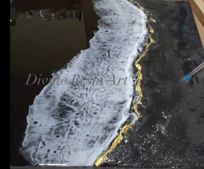 Night ocean view art painting